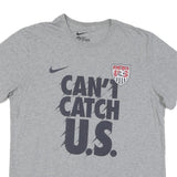 NIKE Mens Grey Casual T-Shirt XL Short Sleeve Crew Neck Graphic Print