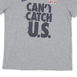 NIKE Mens Grey Casual T-Shirt XL Short Sleeve Crew Neck Graphic Print