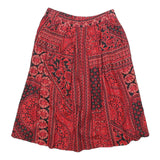 KORET Womens Red Black Floral Patchwork A-Line Knee Length Polyester Blend Skirt