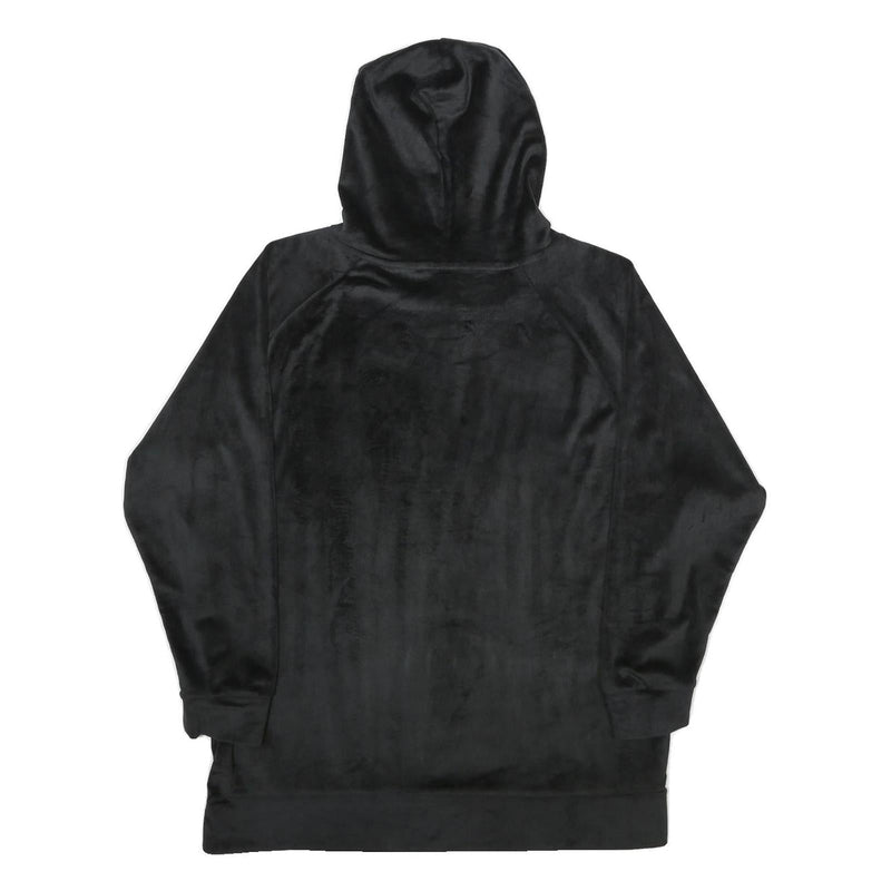 PURE SECRET Womens Black Velvet Hoodie XS Soft Plush Pullover Casual Top