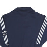 ADIDAS Womens Navy Blue Sweatshirt 1/4 Zip UK 8 Cotton Blend Casual Sportswear