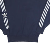 ADIDAS Womens Navy Blue Sweatshirt 1/4 Zip UK 8 Cotton Blend Casual Sportswear