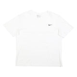 NIKE Womens White Crew Neck T-Shirt L Cotton Casual Short Sleeve Classic Fit