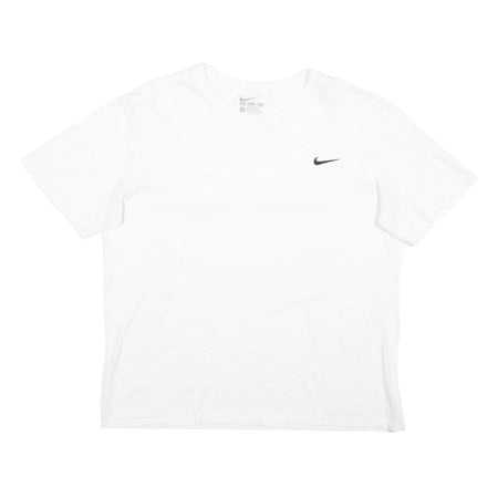 NIKE Womens White Crew Neck T-Shirt L Cotton Casual Short Sleeve Classic Fit