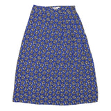 BODEN Womens Blue Floral A-Line Midi Polyester Blend Skirt UK 8