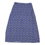 BODEN Womens Blue Floral A-Line Midi Polyester Blend Skirt UK 8