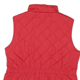 ST JOHNS BAY Womens Red Quilted Zip Vest M Polyester Blend Casual Outdoor