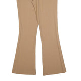 TRUSSARDI Womens Polyester Blend Beige Regular Flared Trousers W32 L32 Office