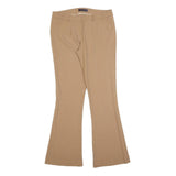 TRUSSARDI Womens Polyester Blend Beige Regular Flared Trousers W32 L32 Office