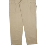 Beige Mens Regular Fit Cotton Blend Cargo Trousers W32 L32 Utility Pocket Zip