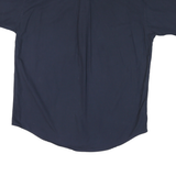 CHAPS Mens Navy Blue Casual Shirt L Cotton Blend Short Sleeve Button Down