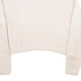 H&M Womens Cream Plain Pullover Basic Knit Jumper S Soft Acrylic Light Weight