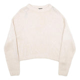 H&M Womens Cream Plain Pullover Basic Knit Jumper S Soft Acrylic Light Weight