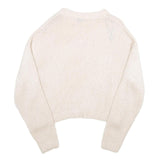 H&M Womens Cream Plain Pullover Basic Knit Jumper S Soft Acrylic Light Weight