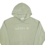 ADIDAS Womens Green Hoodie UK 14 Cotton Blend Pullover Casual Streetwear