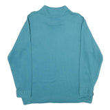 METROPOLITAN Womens Blue Collared L Cotton Blend Sweatshirt Pullover Casual