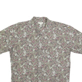 BANANA REPUBLIC Mens Beige Green & Maroon Leaf Print Shirt XL Summer Casual