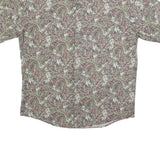 BANANA REPUBLIC Mens Beige Green & Maroon Leaf Print Shirt XL Summer Casual