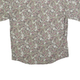 BANANA REPUBLIC Mens Beige Green & Maroon Leaf Print Shirt XL Summer Casual