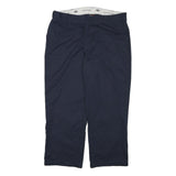 DICKIES Mens Relaxed Cotton Blend Navy Straight Trousers W40 L30 Workwear