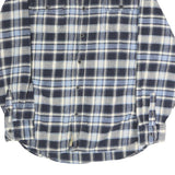 JACHS Mens Blue & Cream Check Shirt M Casual Cotton Blend Long Sleeve Button