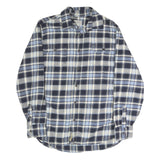 JACHS Mens Blue & Cream Check Shirt M Casual Cotton Blend Long Sleeve Button