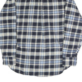 JACHS Mens Blue & Cream Check Shirt M Casual Cotton Blend Long Sleeve Button