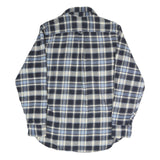 JACHS Mens Blue & Cream Check Shirt M Casual Cotton Blend Long Sleeve Button