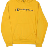 CHAMPION Boys Yellow Hoodie 2XL Cotton Blend Pullover Sportswear Casual