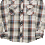 WRANGLER Mens Beige Brown Plaid Western Shirt M Casual Button-Down Cotton Blend
