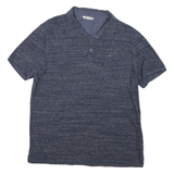 CALVIN KLEIN JEANS Mens Blue Short Sleeve Plain Polo Shirt M Cotton Casual