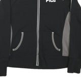 FILA Womens Black & Grey Track Jacket L Polyester Blend Zip Sportswear