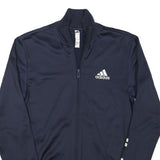 ADIDAS Mens Navy Blue Track Jacket XS Polyester Blend Zip Logo Sleeve
