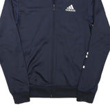 ADIDAS Mens Navy Blue Track Jacket XS Polyester Blend Zip Logo Sleeve