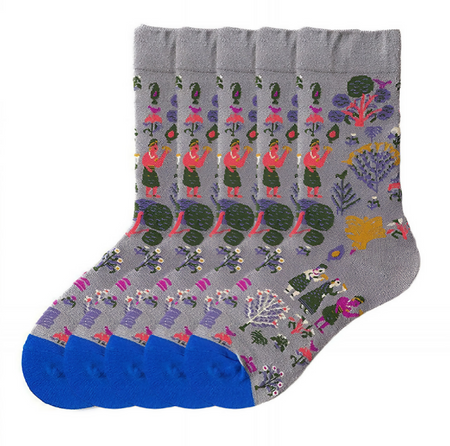 Anyfootwear 5 Pairs Grey Size 5-9 Fashion Sock High-Quality Office Sports Business Long Sock Cotton Solid Colors Skateboard Knitted Casual