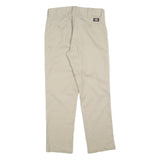 DICKIES Mens Regular Fit Beige Cotton Blend Trousers W31 L30 Workwear Zip