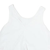 TRAFALUC Womens White Basic Sleeveless Round Neck Plain M Summer Top