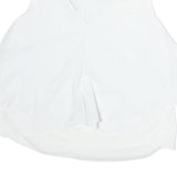 TRAFALUC Womens White Basic Sleeveless Round Neck Plain M Summer Top