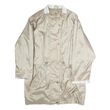 GEORGIA FORDI Womens Beige Jacket L Polyester Zip Plain Practical Lightweight