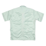 YUGA CHEN Mens Pale Green Shirt M Casual Short Sleeve Button-Up Polyester