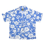 BENNY'S Mens Blue & White Floral Cotton Shirt 2XL Summer Casual Relaxed Fit
