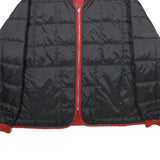 Mens Black & Red Quilted Jacket XL Zip Bomber Style Casual Outerwear