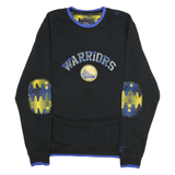 TWO HYPE Mens Black & Yellow Warriors Crew Neck Sweatshirt L Cotton Blend