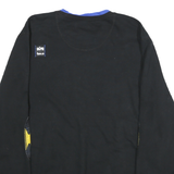 TWO HYPE Mens Black & Yellow Warriors Crew Neck Sweatshirt L Cotton Blend