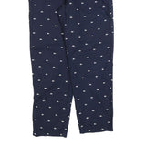 LACOSTE Mens Cotton Blend Navy Relaxed Straight Trousers W36 L30 Crocodile Logo