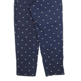 LACOSTE Mens Cotton Blend Navy Relaxed Straight Trousers W36 L30 Crocodile Logo