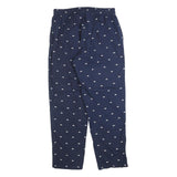 LACOSTE Mens Cotton Blend Navy Relaxed Straight Trousers W36 L30 Crocodile Logo