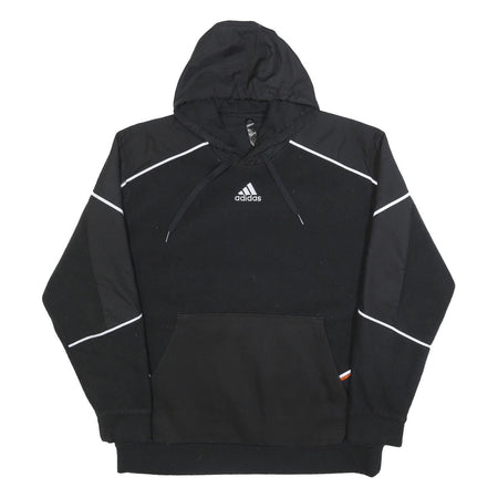 ADIDAS Mens Black Pullover Hoodie L Sportswear Hooded Sweatshirt