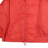 CURRENT SEEN Mens Red Jacket L Polyester Plain Button Closure Casual Outerwear