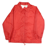 CURRENT SEEN Mens Red Jacket L Polyester Plain Button Closure Casual Outerwear